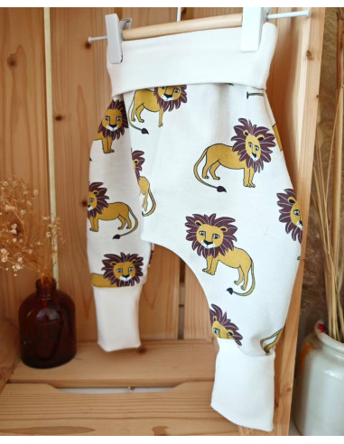 🔥🔥Pantalon évolutif en molleton bouclé bio - Lions