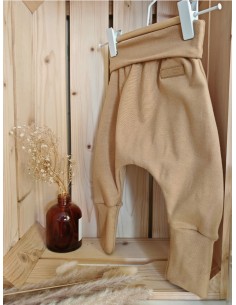🔥🔥Pantalon réversible & évolutif bio - marinière & uni camel 2