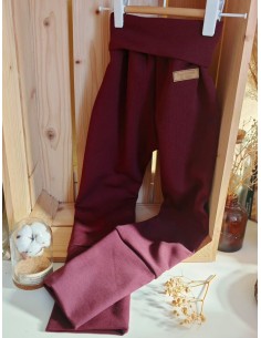 🔥🔥🔥Pantalon évolutif molletonné bio - Prune - Taille 3...