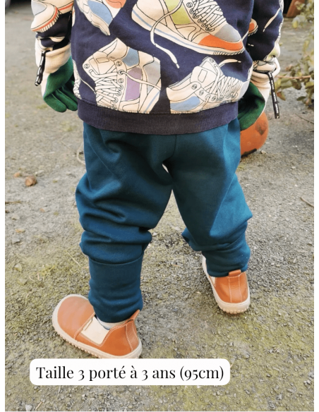 🔥🔥🔥Pantalon évolutif molletonné bio - 7 coloris au choix - Taille 3 (3-6 ans)