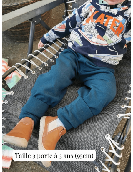 🔥🔥🔥Pantalon évolutif molletonné bio - 7 coloris au choix - Taille 3 (3-6 ans)