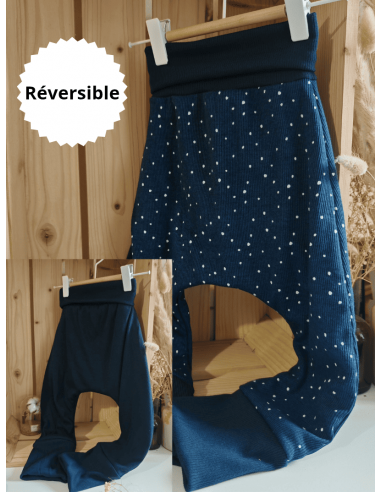 🔥🔥Pantalon réversible & évolutif bio - pois...