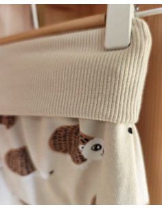 Pantalon évolutif bio - Hérisson fond beige 2