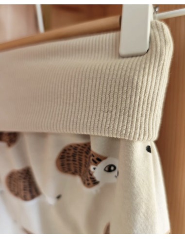 Pantalon évolutif bio - Hérisson fond beige