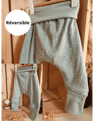 🔥🔥Pantalon réversible & évolutif bio - Pois...