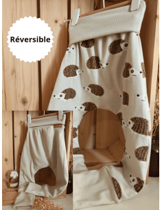 🔥🔥Pantalon réversible & évolutif bio - Hérissons & uni...