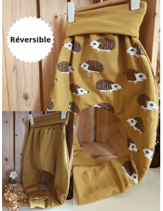 Pantalon réversible & évolutif bio - Hérissons & uni...