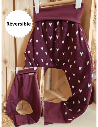 🔥🔥🔥Pantalon réversible & évolutif bio - Coeurs...
