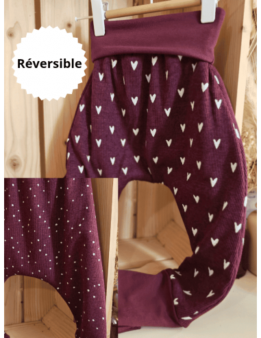 🔥🔥Pantalon réversible & évolutif bio - Coeurs &...