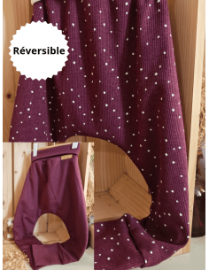 🔥🔥🔥Pantalon réversible & évolutif bio - Pois & prune...