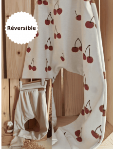 🔥🔥Pantalon réversible & évolutif bio - Cerises & uni...