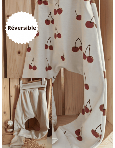 🔥🔥Pantalon réversible & évolutif bio - Cerises...