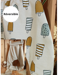 🔥🔥Pantalon réversible & évolutif bio - Glaces & uni beige...