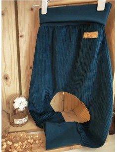 🔥🔥Pantalon évolutif en velours bleu océan bio