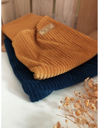 🔥🔥Pantalon évolutif en velours bleu océan bio