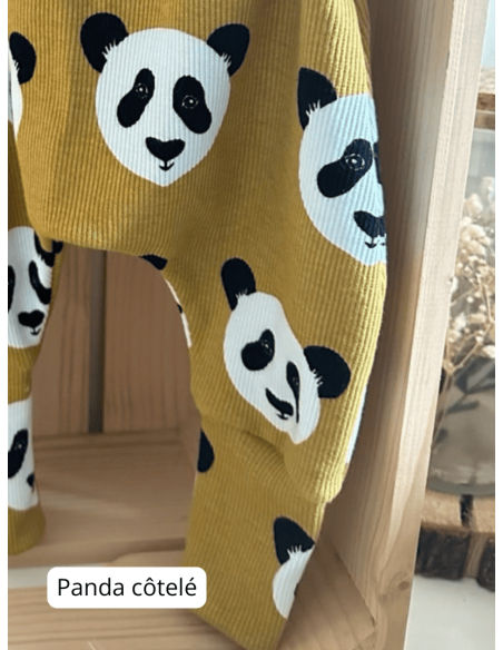 Legging évolutif bio - 14 motifs côtelés au choix - Taille 3 (3-6 ans)