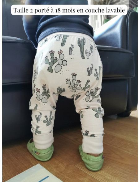 Pantalon évolutif bio - Uni bleu nautique non côtelé