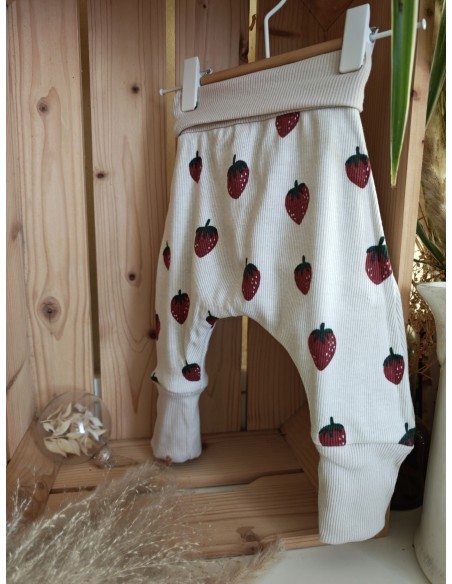 Pantalon évolutif bio - Fraises