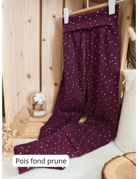Legging évolutif bio - 14 motifs côtelés au choix - Taille 3 (3-6 ans)