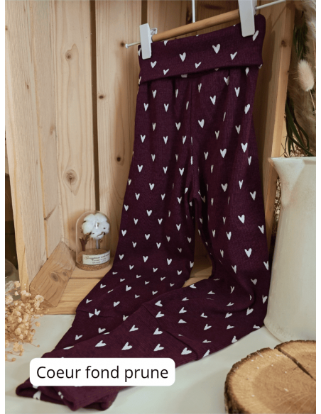 Legging évolutif bio - 14 motifs côtelés au choix - Taille 3 (3-6 ans)