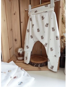 Pantalon évolutif bio - Petits ratons laveurs - côtelé