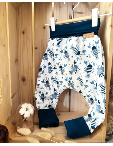 🔥🔥Pantalon réversible & évolutif bio - Planètes & Homard