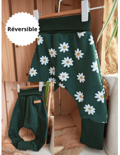 🔥🔥Pantalon réversible & évolutif bio - pâquerette & uni...