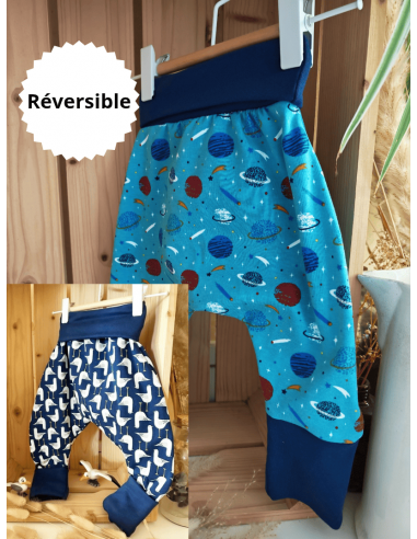 🔥🔥Pantalon réversible & évolutif bio - Planètes...