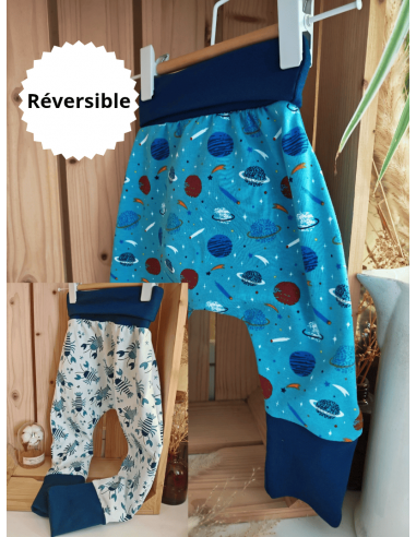 🔥🔥Pantalon réversible & évolutif bio - Planètes...