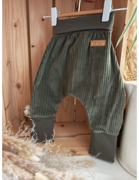 🔥🔥Pantalon évolutif en velours kaki bio