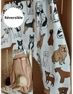 🔥🔥Pantalon réversible & évolutif bio - Chiens & uni camel...