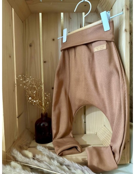 🔥🔥Pantalon réversible & évolutif bio - marinière & uni camel côtelé bio