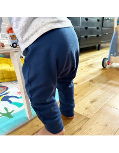 Pantalon évolutif bio - Uni bleu marine 2