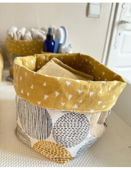 Panier M contenant des lingettes bébé 12x12cm Panier M contenant des lingettes bébé 12x12cm