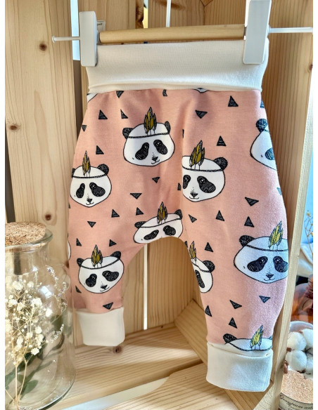 🔥🔥Pantalon évolutif en molleton bouclé - Pandas fond rose