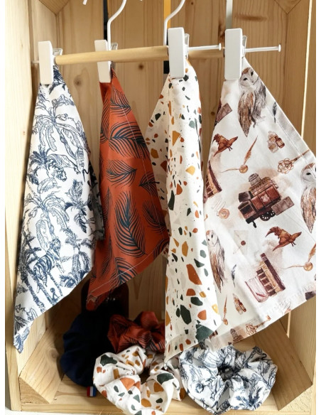 Lot de 4 mouchoirs en tissu bio