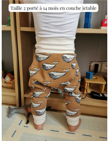 Pantalon évolutif bio - teckels côtelé