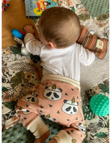🔥🔥Pantalon évolutif en molleton bouclé - Pandas fond rose