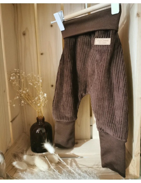 🔥🔥Pantalon évolutif en velours chocolat bio