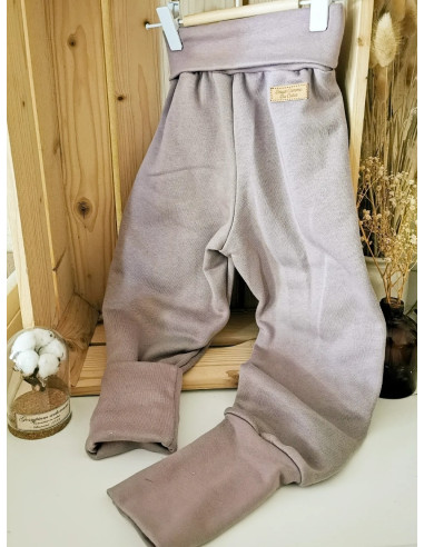 🔥🔥🔥Pantalon évolutif molletonné bio - Vieux rose - Taille 3 (3-6 ans)